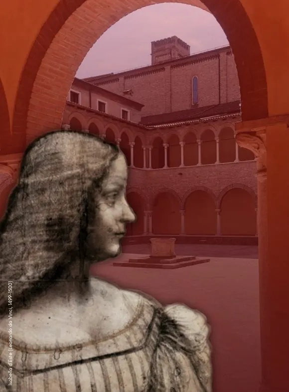 Anteprima della ACEI Summer School sull'Economia della Cultura con il chiostro di Fondazione UniverMantova e il ritratto di Isabella d'Este.
